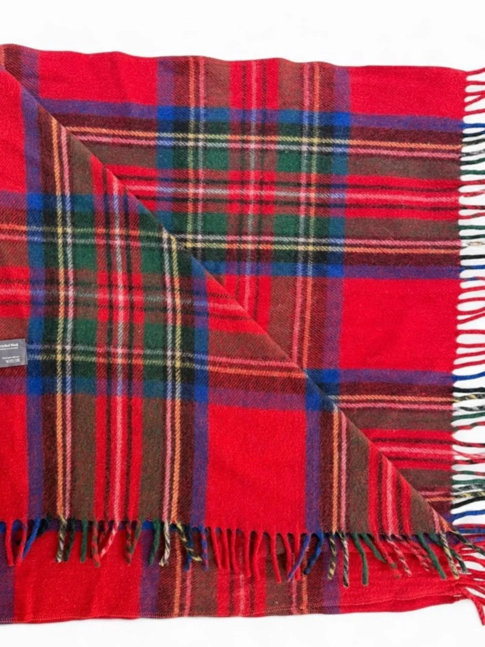 Royal Stewart Red Wool Throw with Fringe - 30x72 by The Tartan Blanket Co.